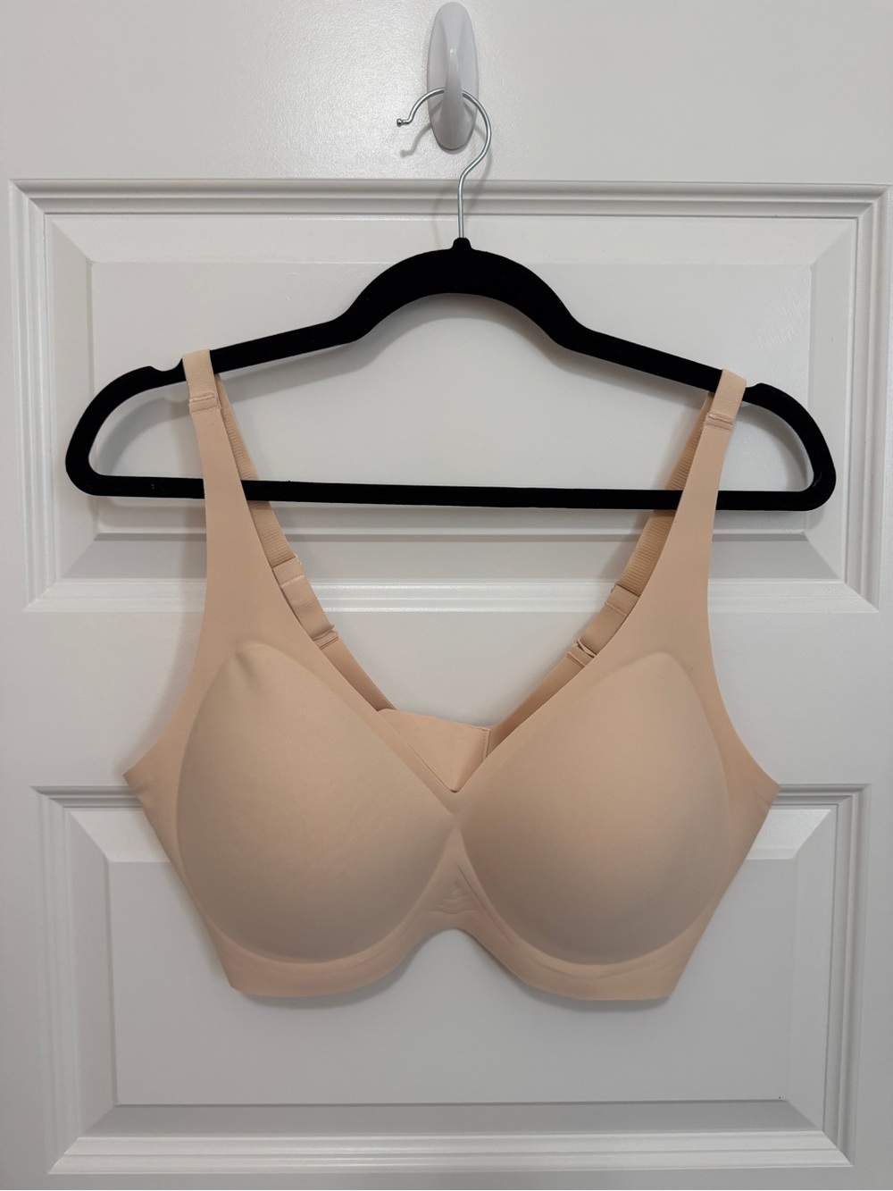NWT VRCOMFY Women's XL Seamless Wireless Jelly T-Shirt Push Up Bra Nude